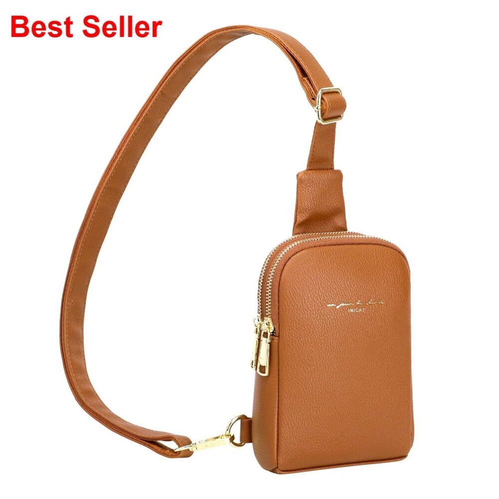 Small Sling Bag Faux Leather Crossbody Bag Lightweight Travel Purse